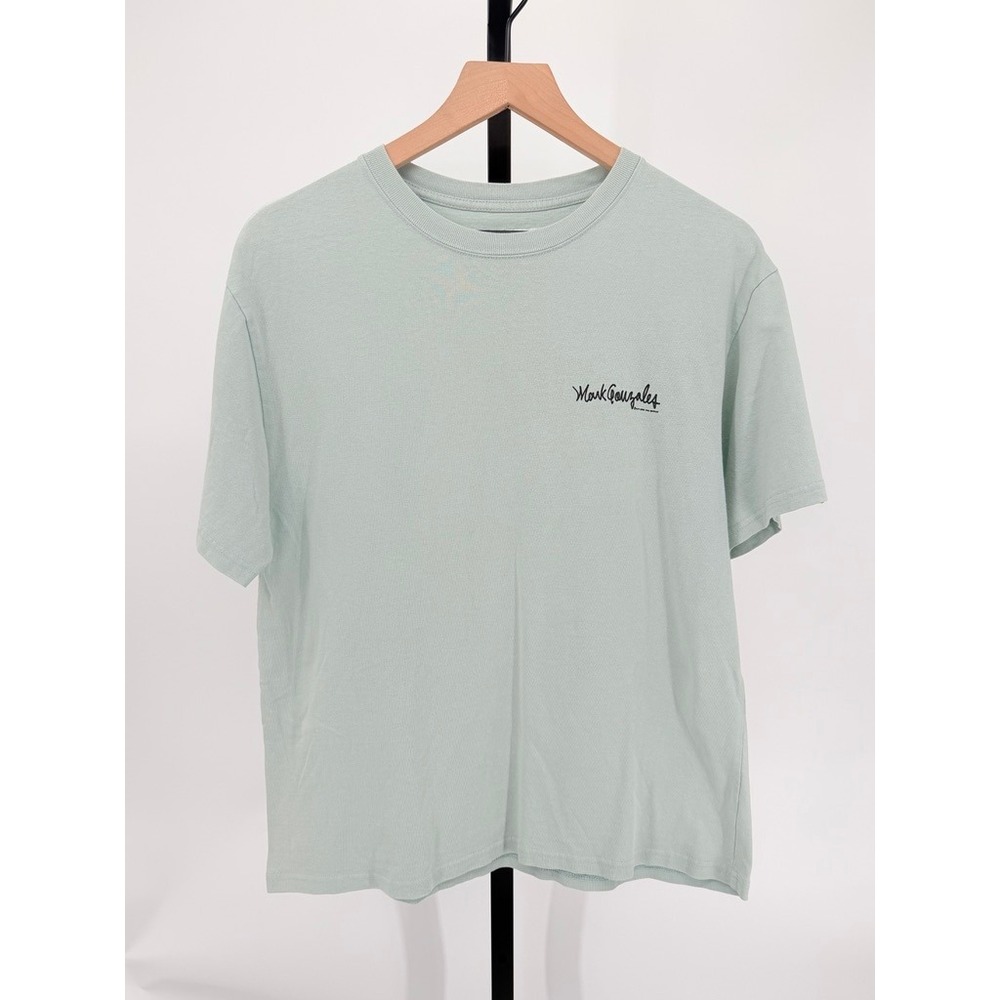Mark Gonzales Mens L Green Graphic T Shirt Korean Streetwear Back Bird Art Print